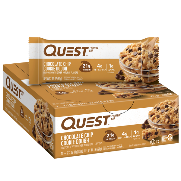 Chocolate Chip Cookie Dough Protein Bars Quest Nutrition