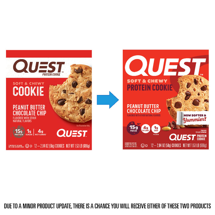 Peanut Butter Chocolate Chip Protein Cookies packaging change