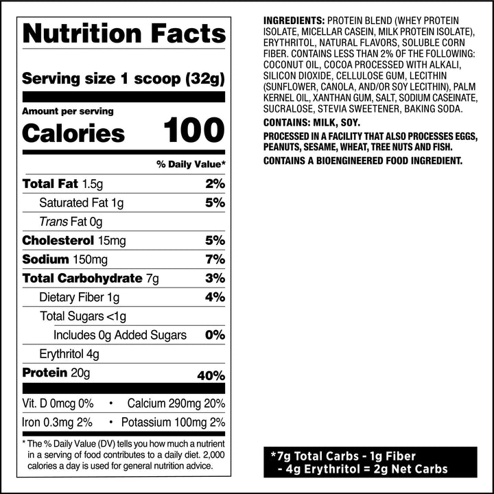 Cookies & Cream Protein Powder Nutrition Facts