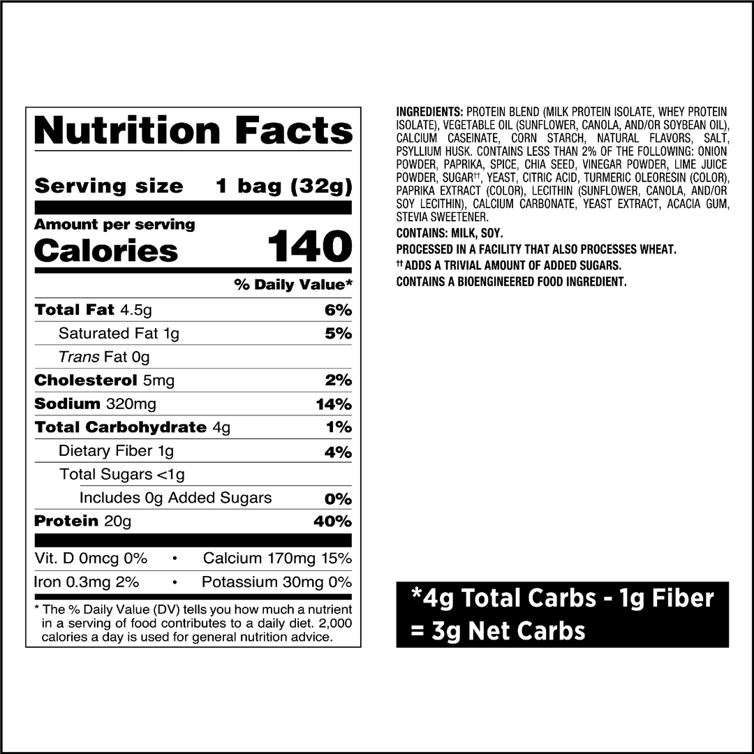 Chili Lime Tortilla Style Protein Chips Nutrition Facts