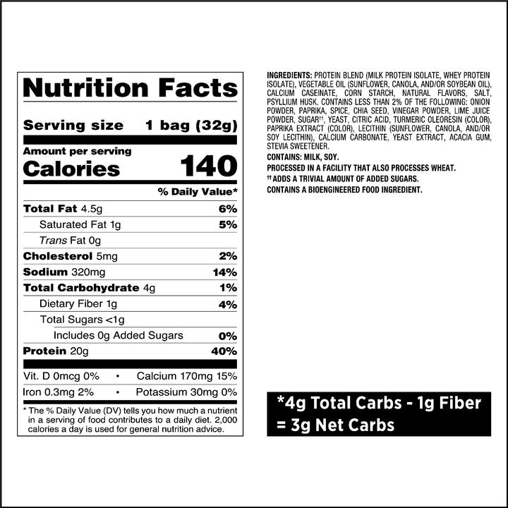 Chili Lime Tortilla Style Protein Chips Nutrition Facts