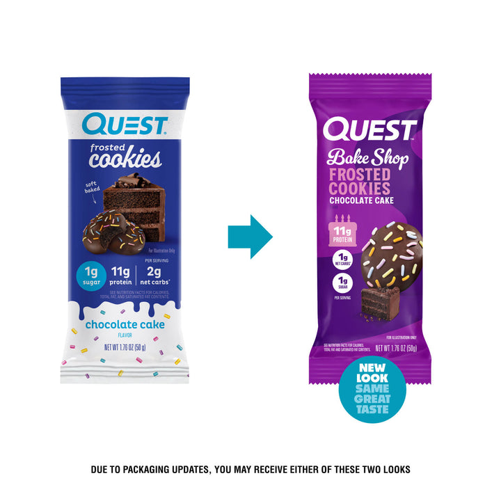 Frosted Cookies Chocolate Cake Twin Pack Old packaging VS New packaging