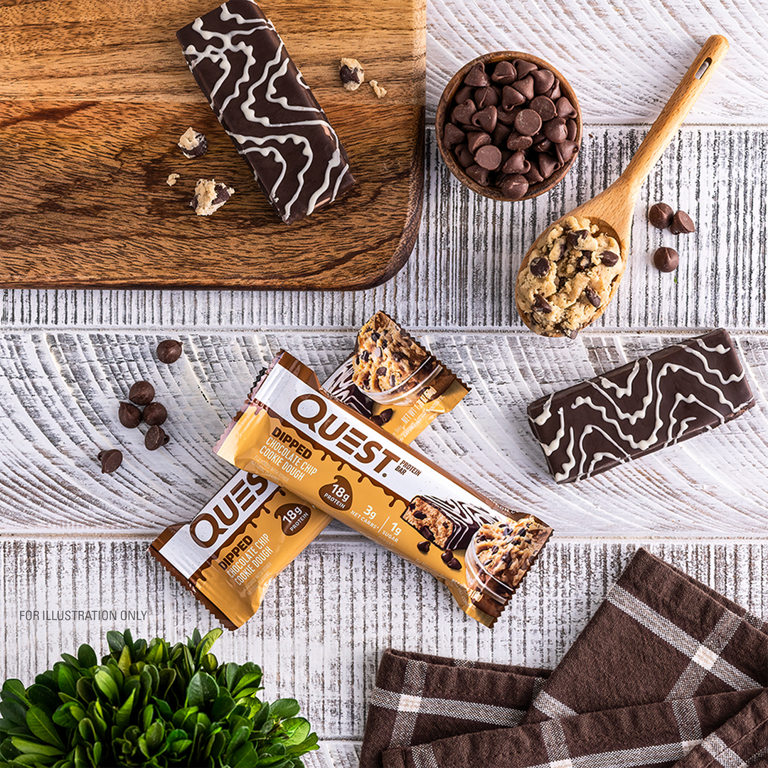Dipped Chocolate Chip Cookie Dough Protein Bar lifestyle image