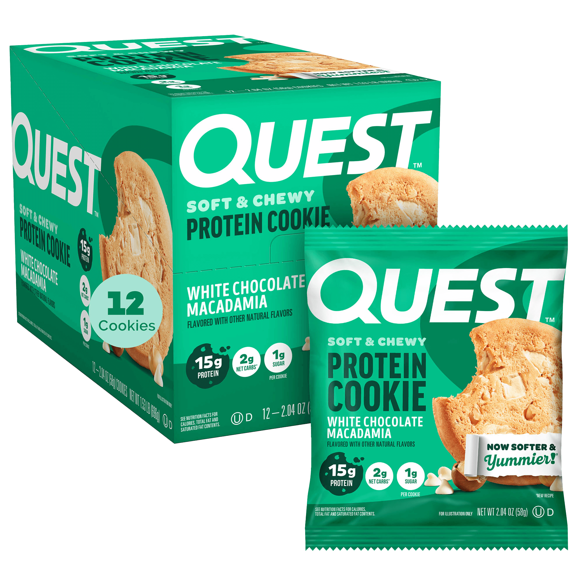 White Chocolate Macadamia Cookie | High Protein Soft Baked – Quest