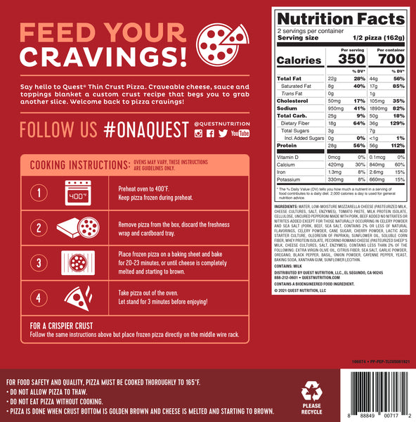 Uncured Pepperoni Pizza Quest Nutrition