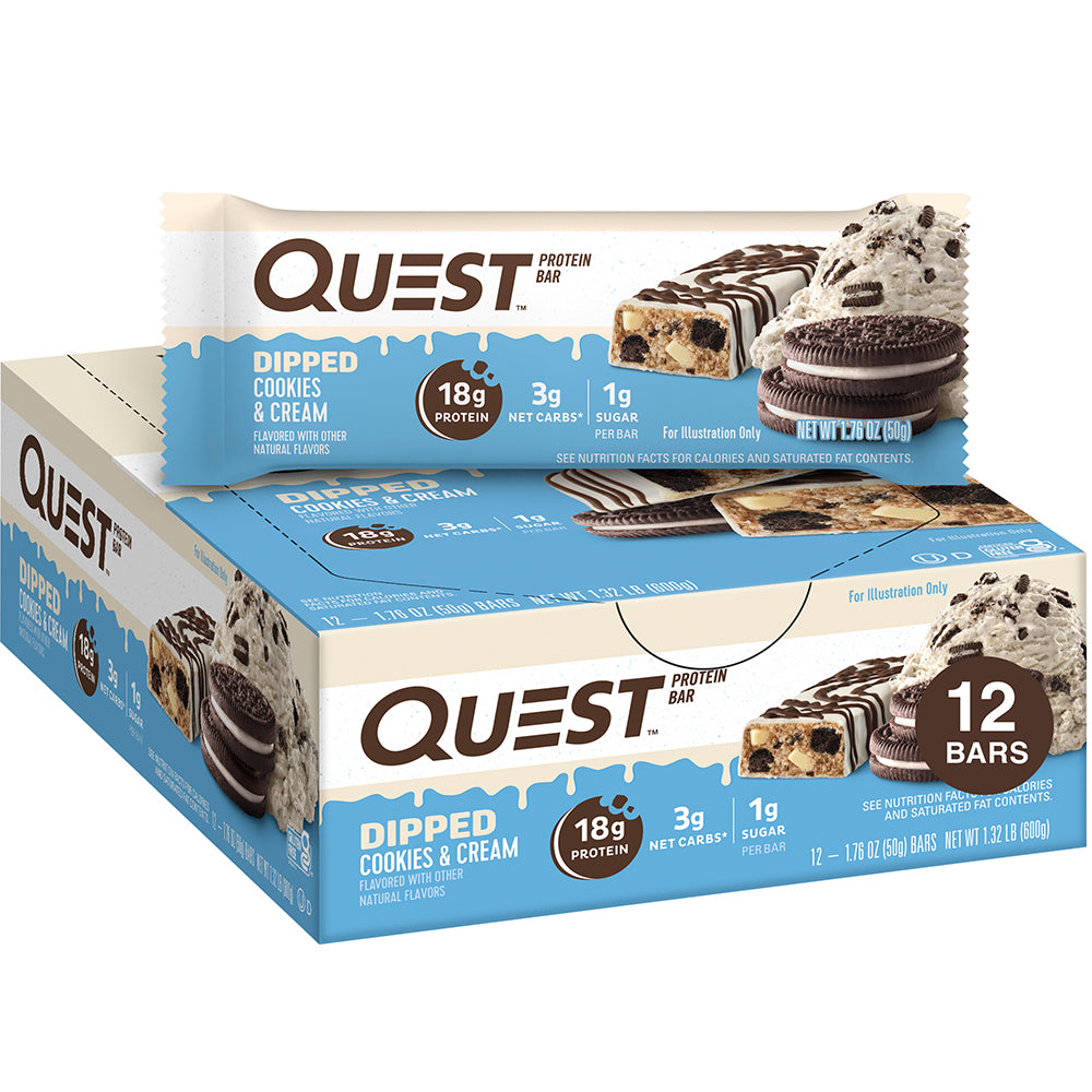 Dipped Cookies & Cream Protein Bars – Quest Nutrition