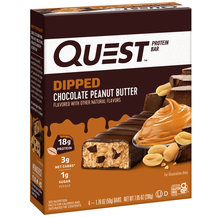 Dipped Chocolate Peanut Butter Protein Bar