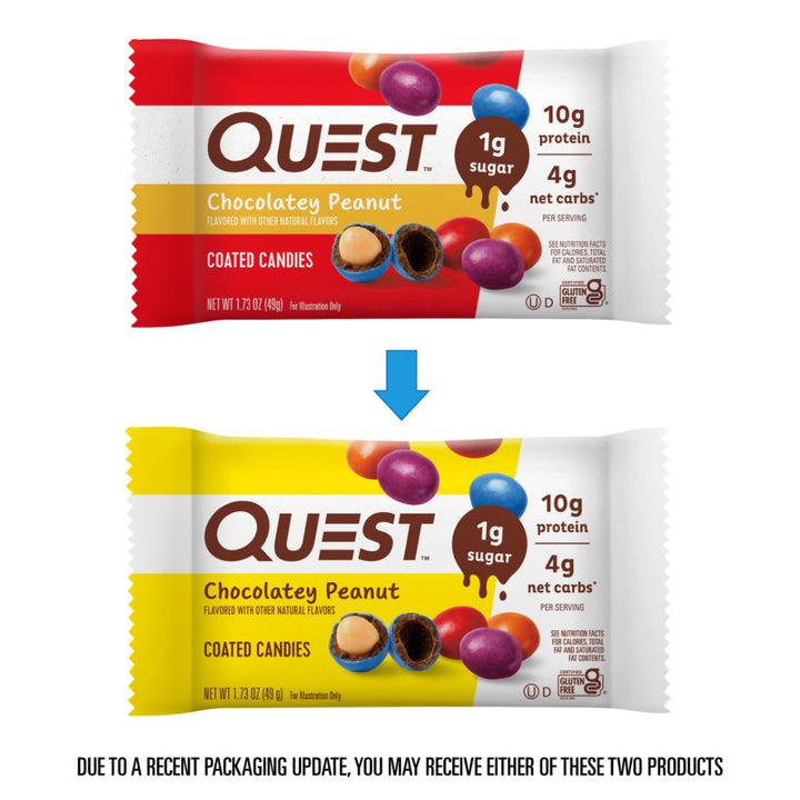 Packaging change for Chocolatey Coated Peanut Candies; Due to recent packaging update, you may receive either of these two products