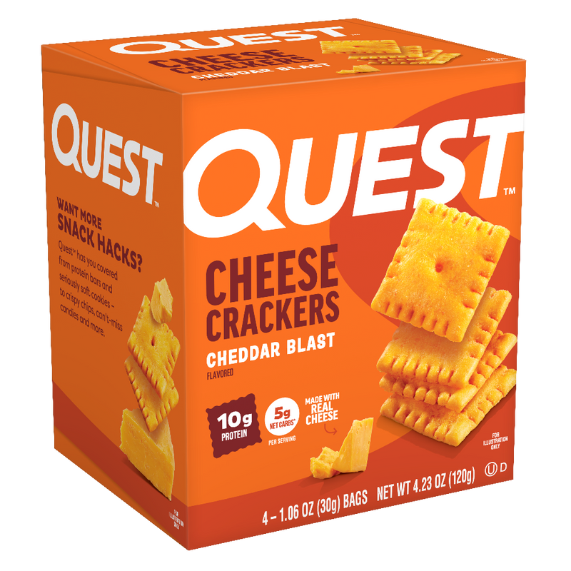 Quest Cheesy Protein Crackers Variety Pack, Zesty Ranch, Cheddar Blast, Spicy Cheddar, High Protein, Low Carb, 12 Count (4 ea