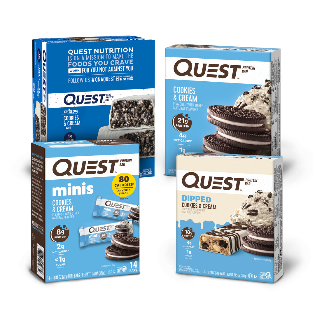 Cookies & Cream Variety Pack | High Protein Assortment Quest Nutrition Cookies & Cream Variety Pack | High Protein Assortment Quest Nutrition