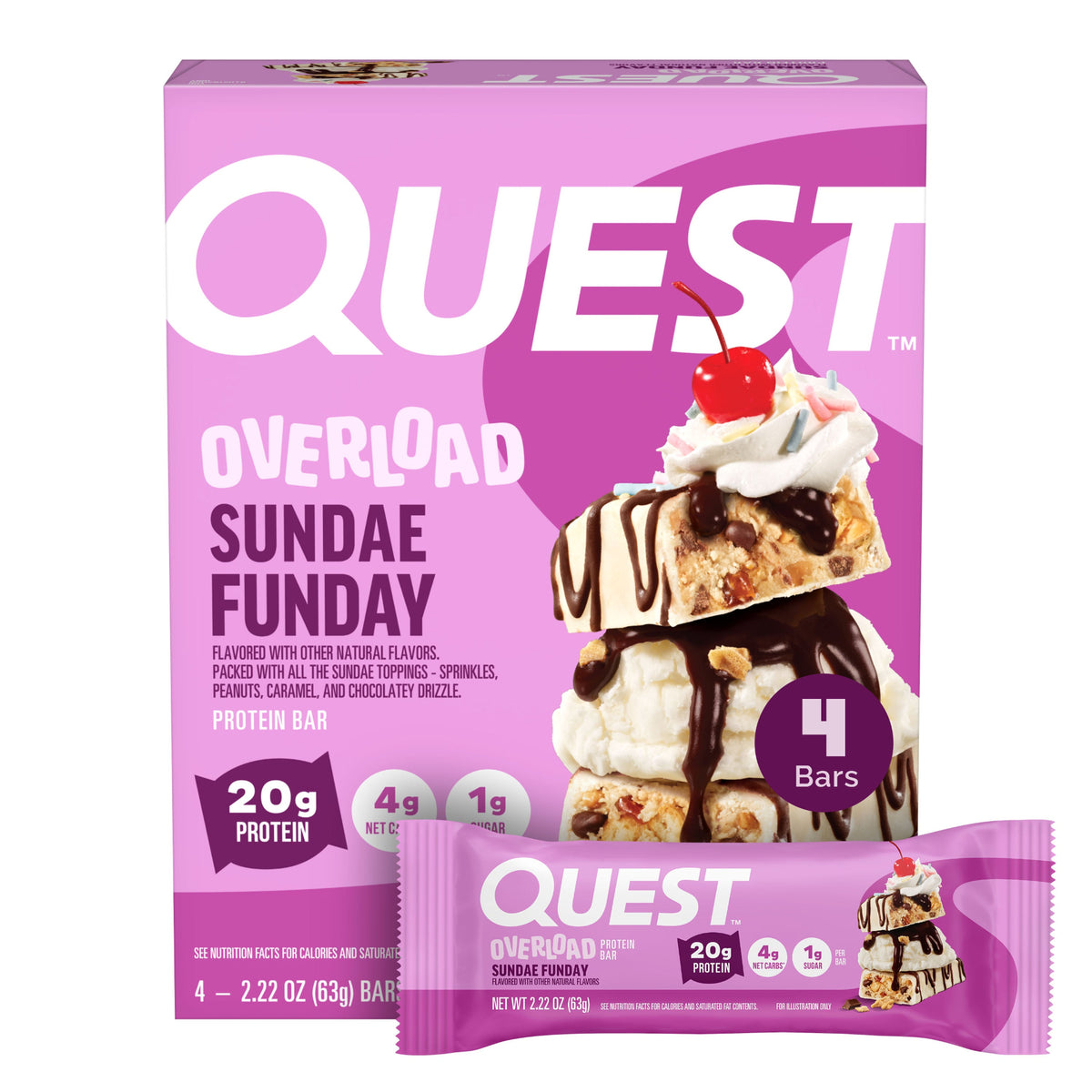 Sundae Funday Overload Protein Bar | High Protein, Ice Cream Flavor ...