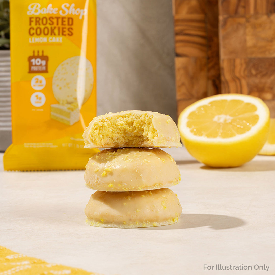 lemon cake frosted cookies on tabletop 