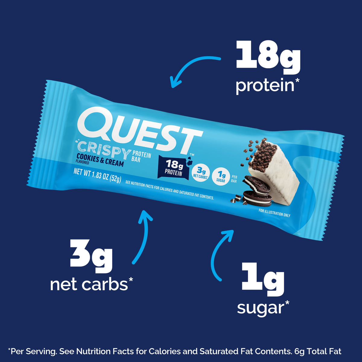 Cookies & Cream Crispy Crispy Hero Protein Bar |Crispy, High Protein ...