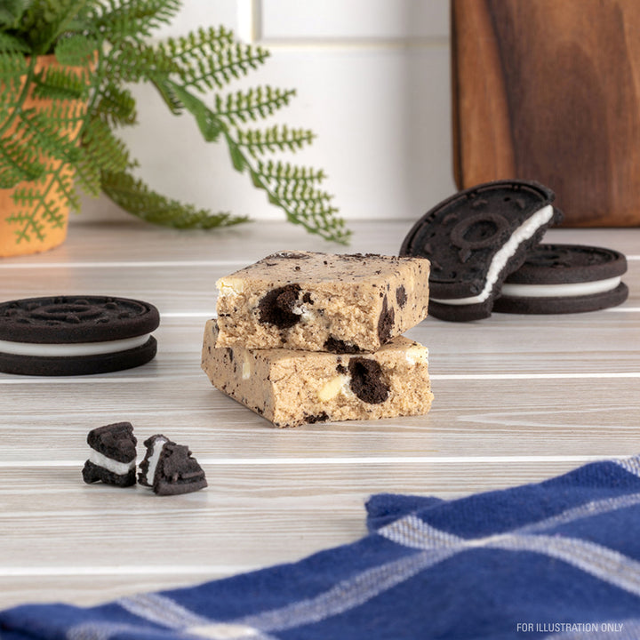 cookie and cream bars stacked