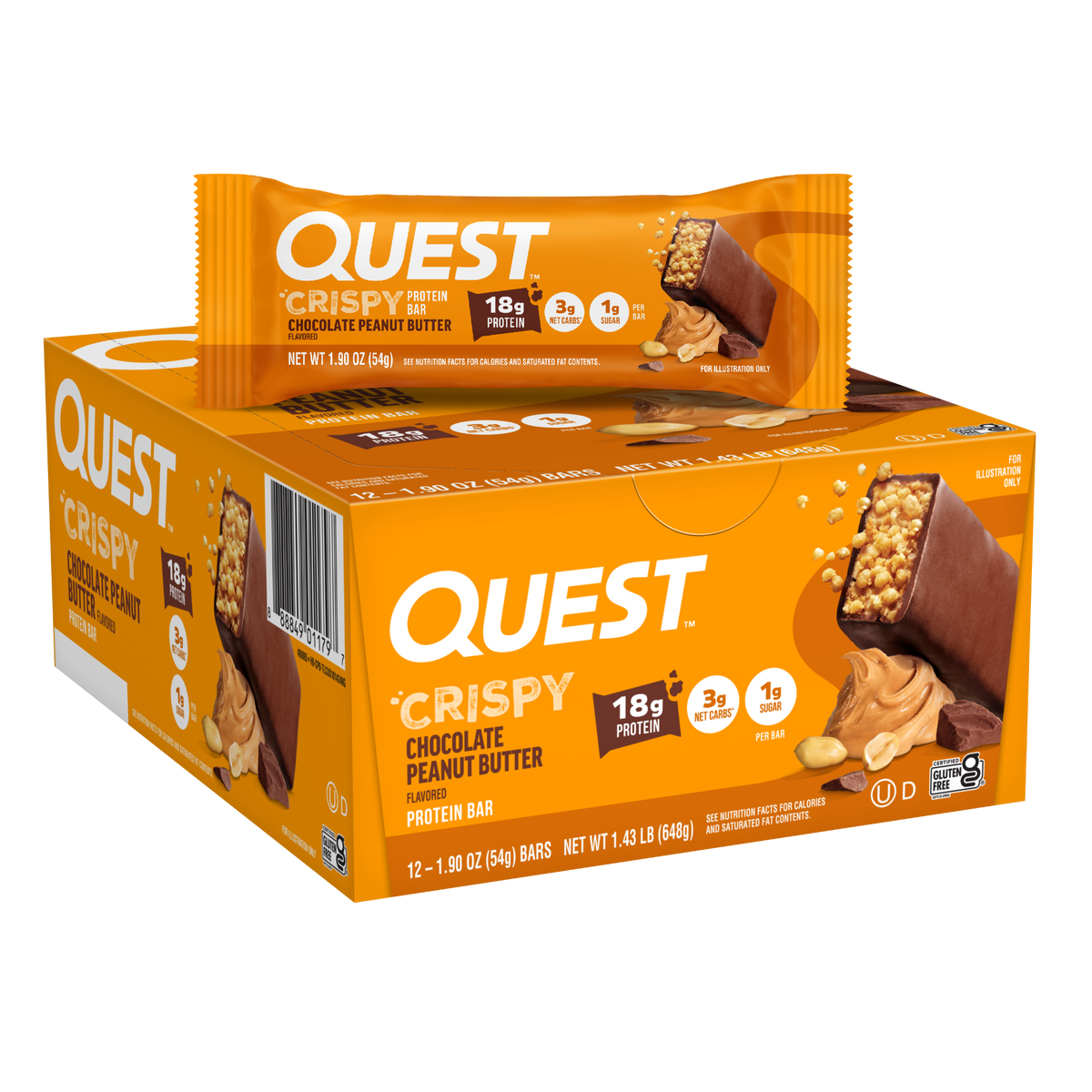 Chocolate Peanut Butter Crispy Hero Protein Bar | Crispy, High Protein ...