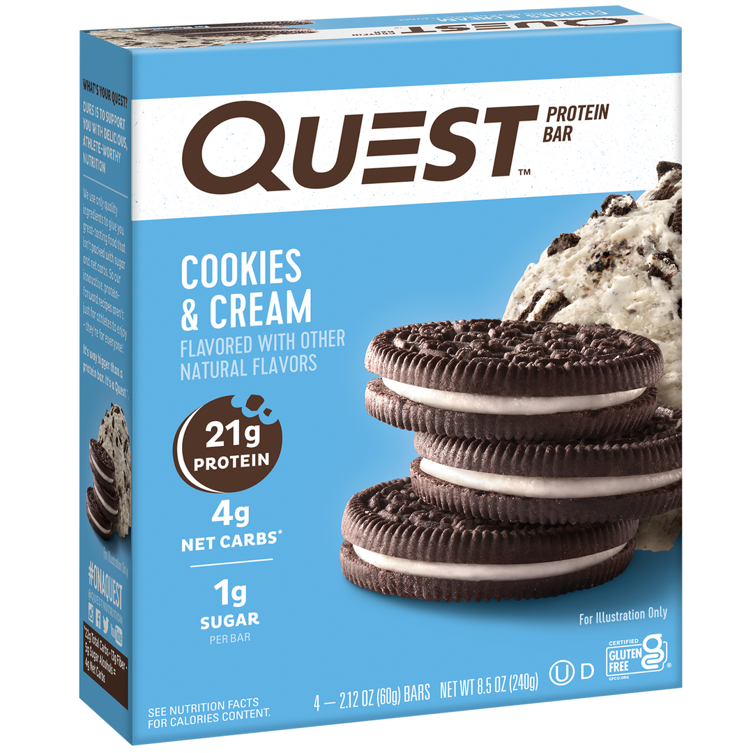 Protein Bars, Cookies and Cream, 2.12 oz Bar, 12 Bars/Box Protein Bars, Cookies and Cream, 2.12 oz Bar, 12 Bars/Box