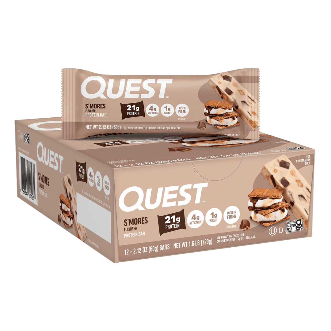 Box of Quest S'mores protein bars 