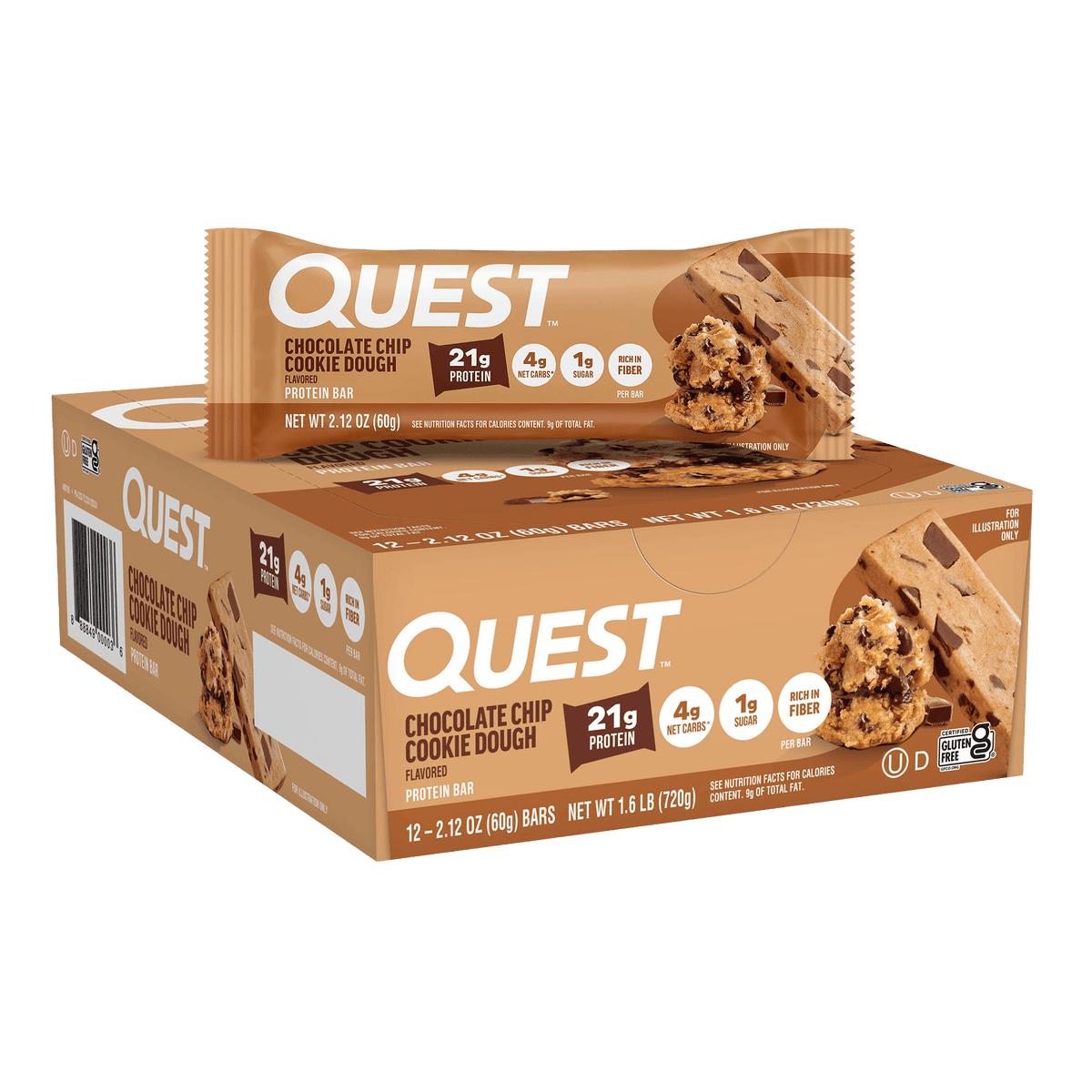 Chocolate Chip Cookie Dough Protein Bars – Quest Nutrition