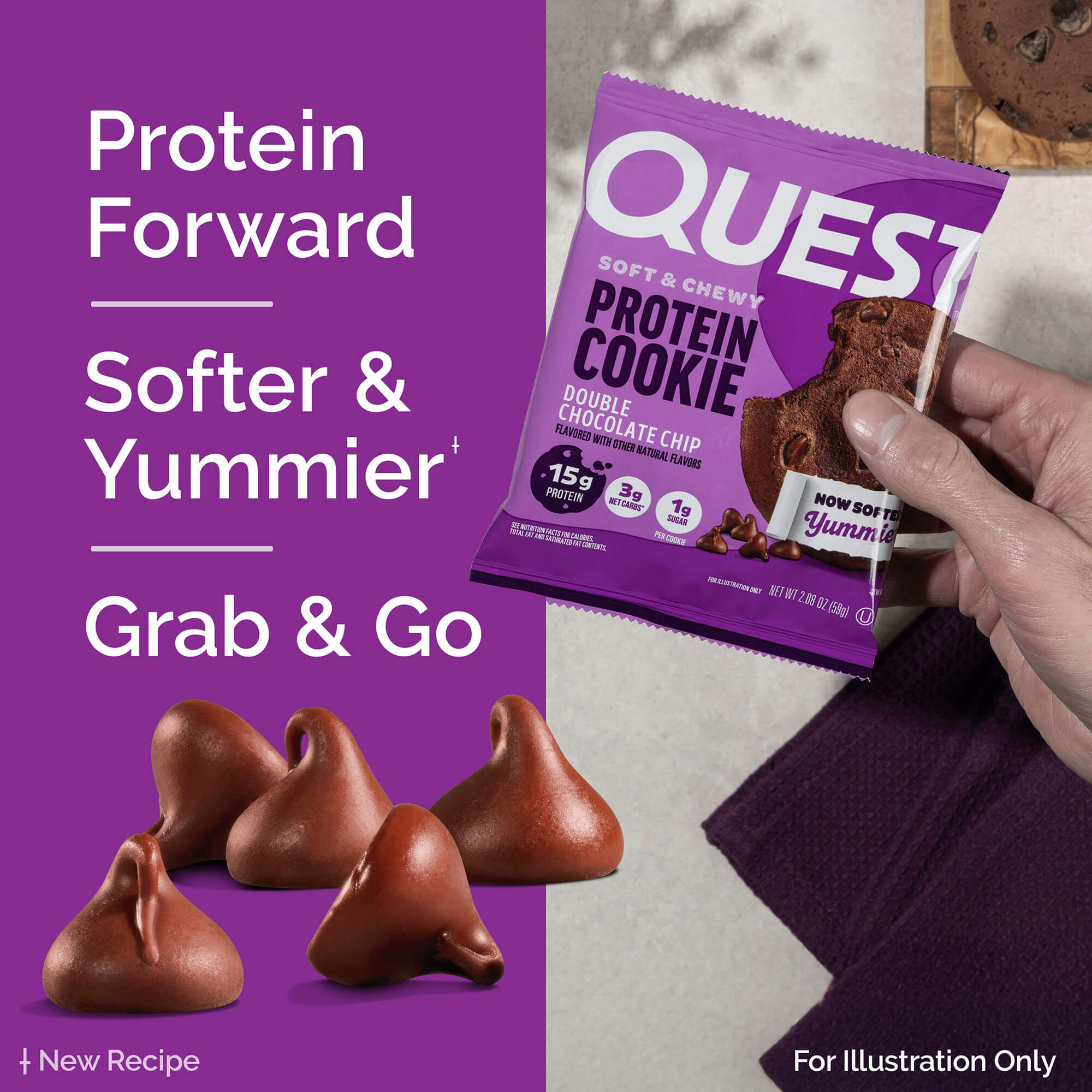 その他  Quest Double Chocolate Chip Protein Cookie | Soft Baked Chocolate Snack