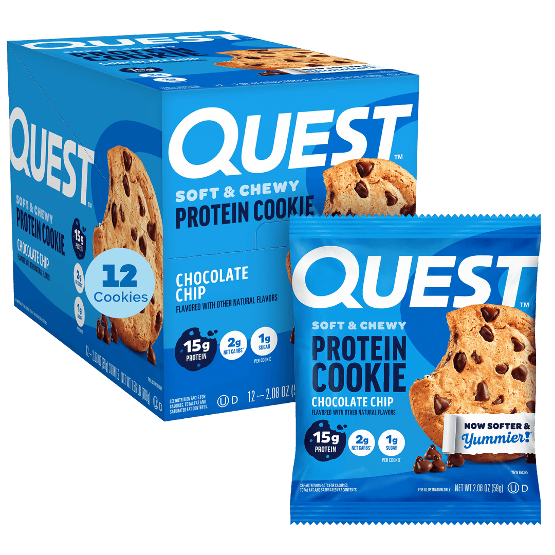 Quest Nutrition Chocolate Chip Protein Cookie soft-baked package shot