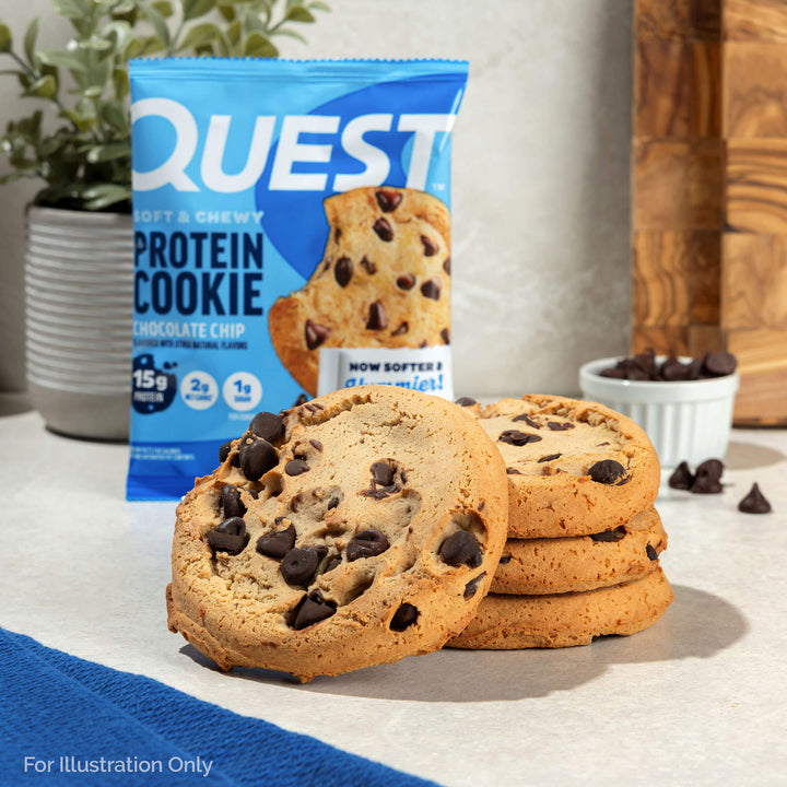Chocolate Chip Protein Cookies Snickerdoodle Protein Cookies unwrapped cookies with chocolate chips next to it