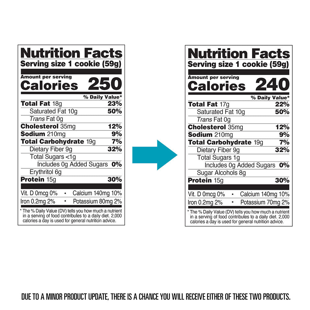 Chocolate Chip Protein Cookies - Old Nutrition Facts vs New Nutrition Facts