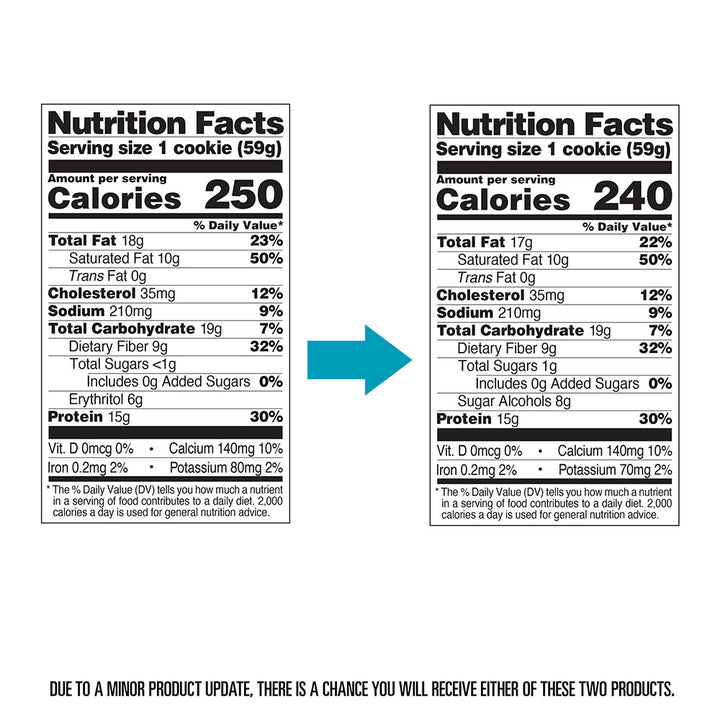 Chocolate Chip Protein Cookies - Old Nutrition Facts vs New Nutrition Facts