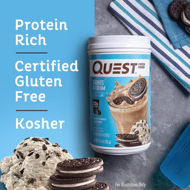 Cookies & Cream Protein Powder; Protein Rich, Certified Gluten Free, Kosher