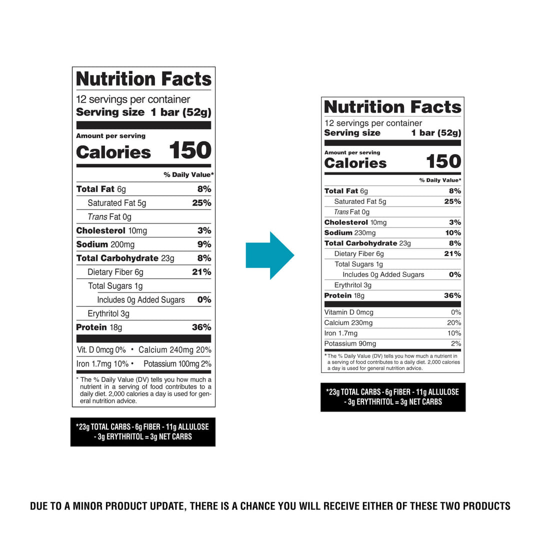Cookies & Cream Crispy Hero Protein Bars Nutrition Facts Panel