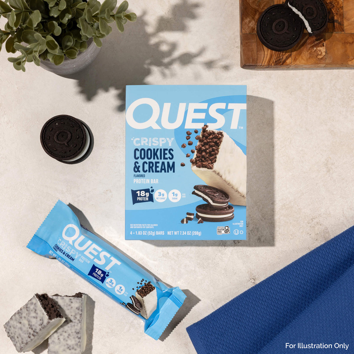 Cookies & Cream Crispy Crispy Hero Protein Bar |Crispy, High Protein ...