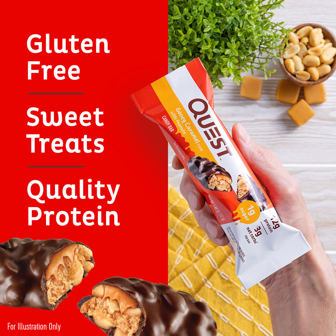 Gooey Caramel Candy Bar; Gluten Free, Sweet Treats, Quality Protein