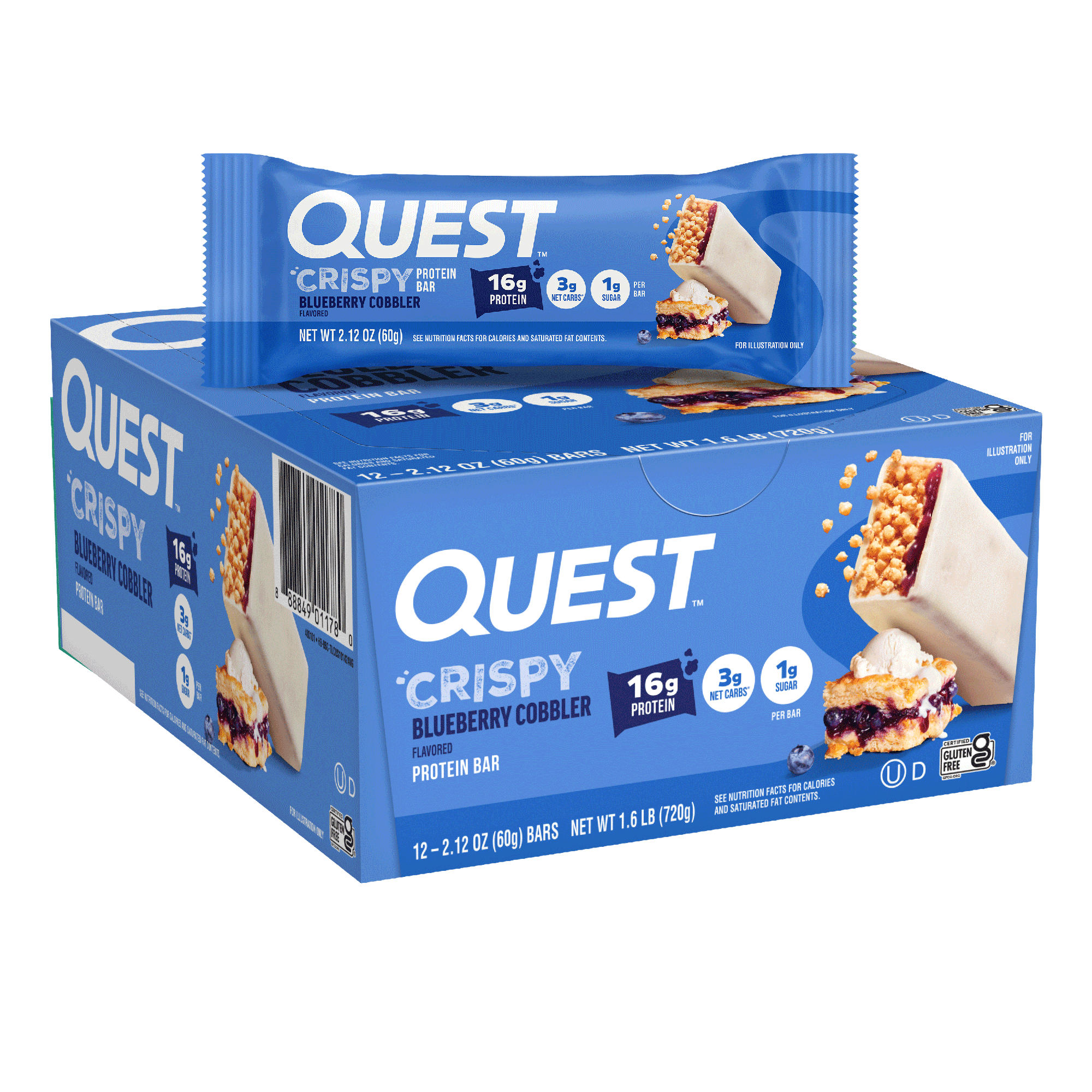 Blueberry Cobbler Crispy Hero Protein Bars