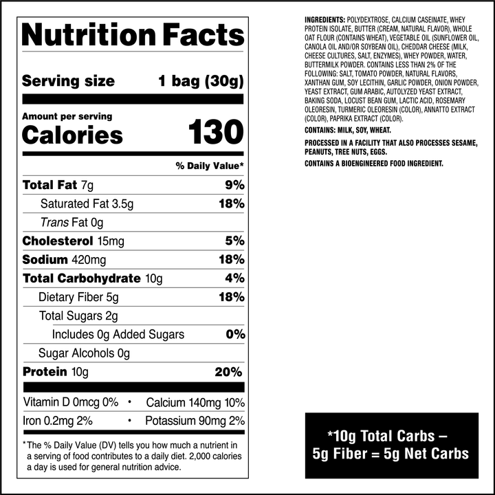 Cheddar Blast Cheese Crackers - Nutrition Facts
