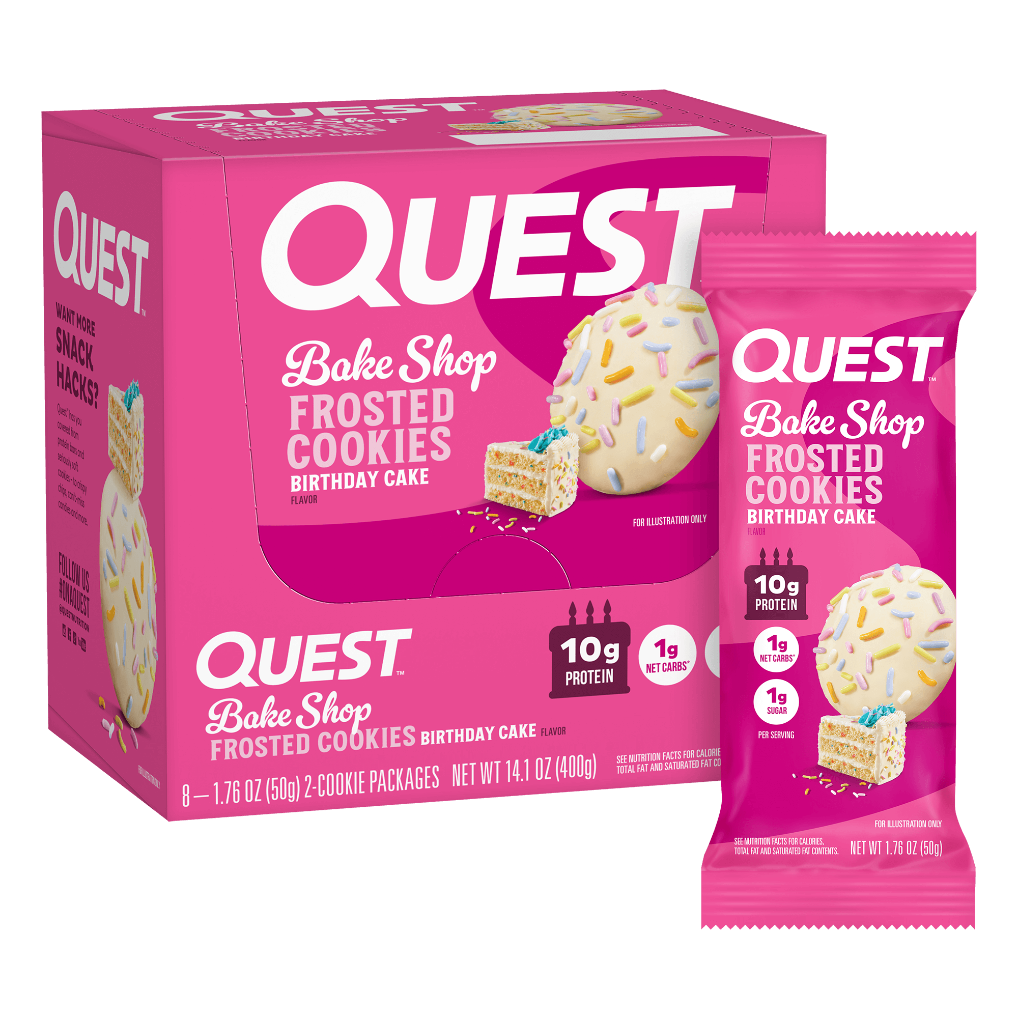 Quest Birthday Cake Frosted Cookies