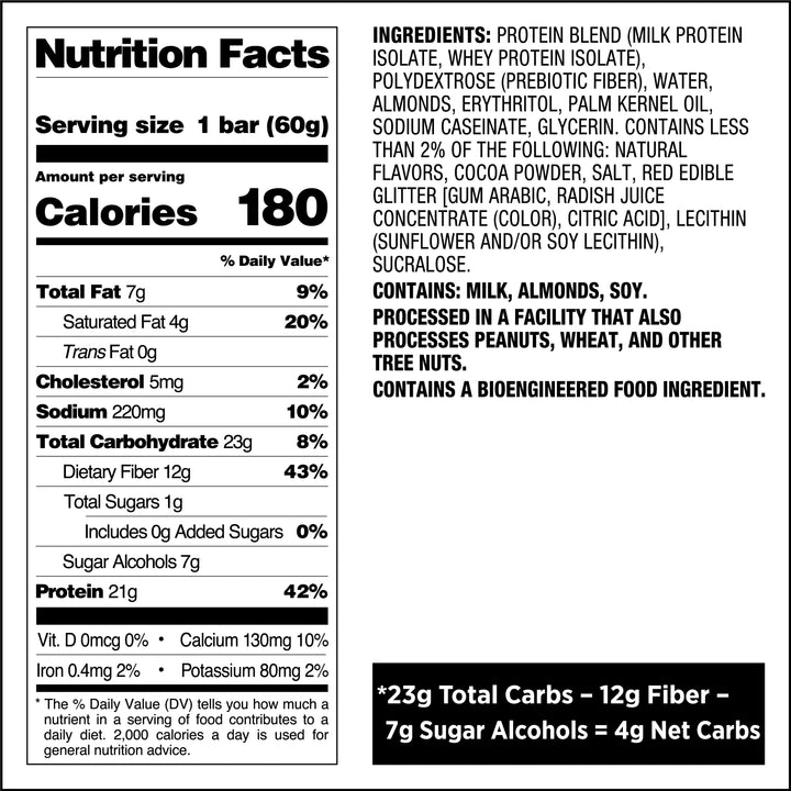 Peppermint Bark Protein Bars Nutrition Facts and Ingredients