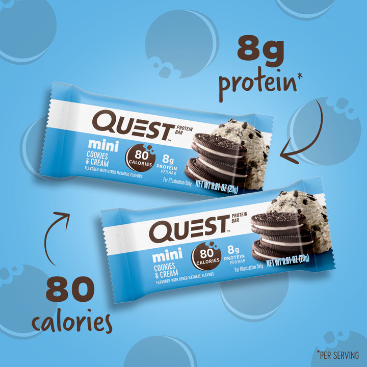 Mini Cookies & Cream Protein Bars 8g Protein 80 Calories