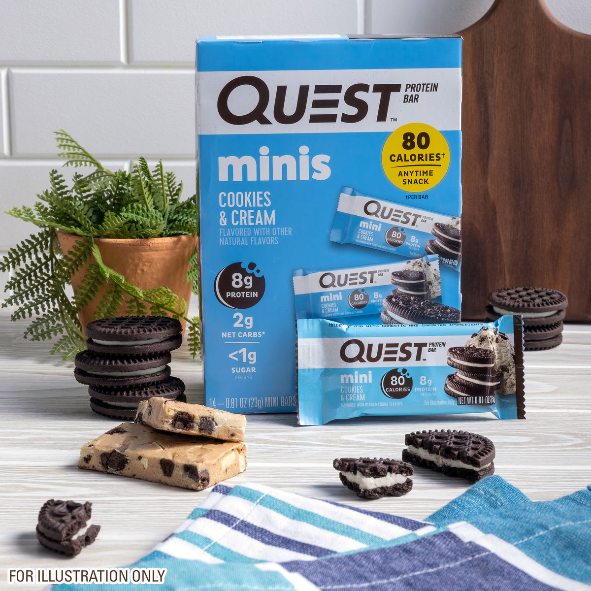 Mini Cookies & Cream Protein Bars – Quest Nutrition