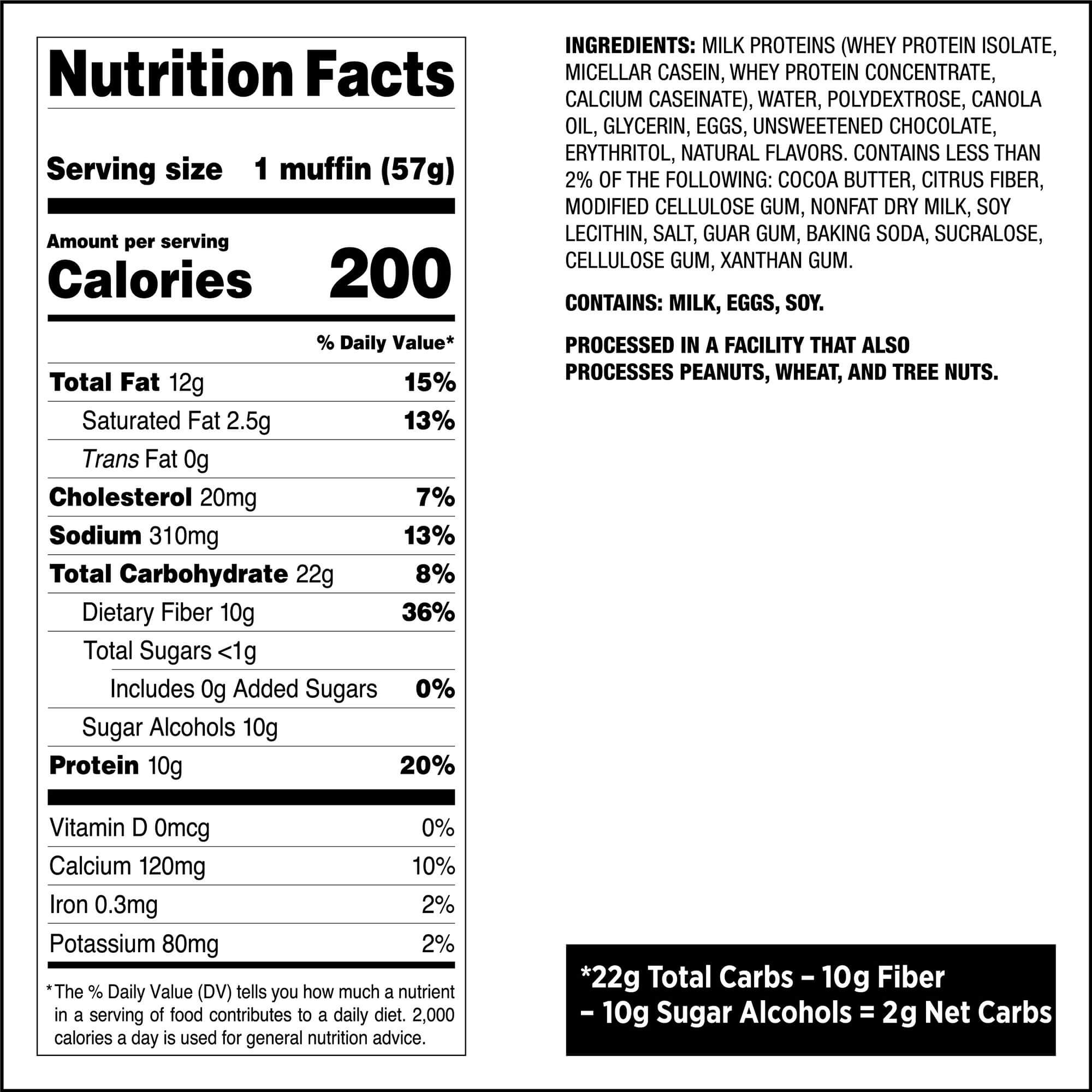 carbs in muffin