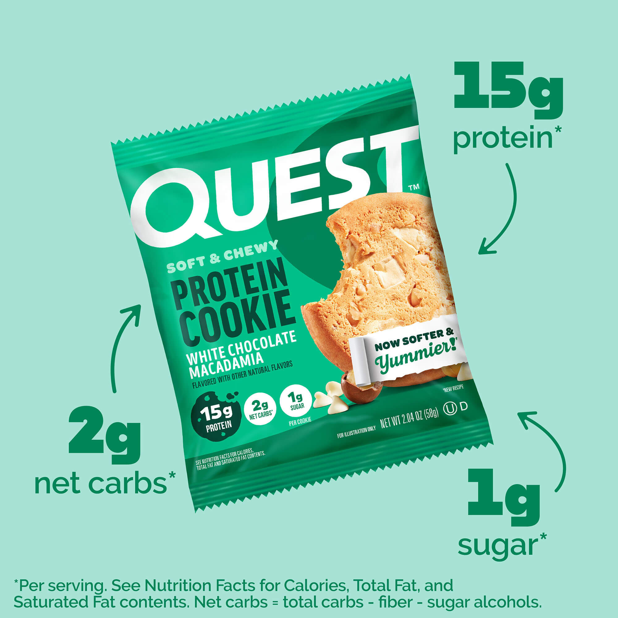 White Chocolate Macadamia Cookie | High Protein Soft Baked – Quest