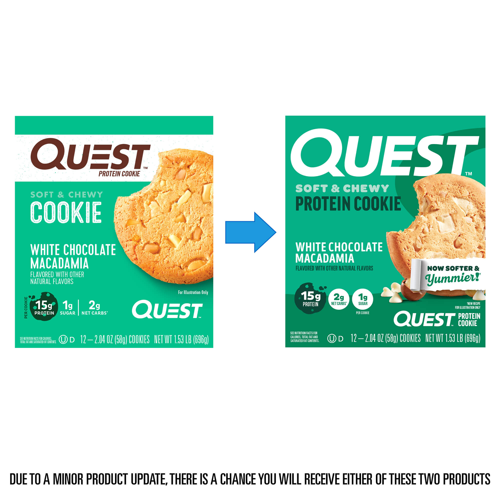 【良品】() QUEST White Chocolate Macadamia Protein Cookies – Quest Nutrition