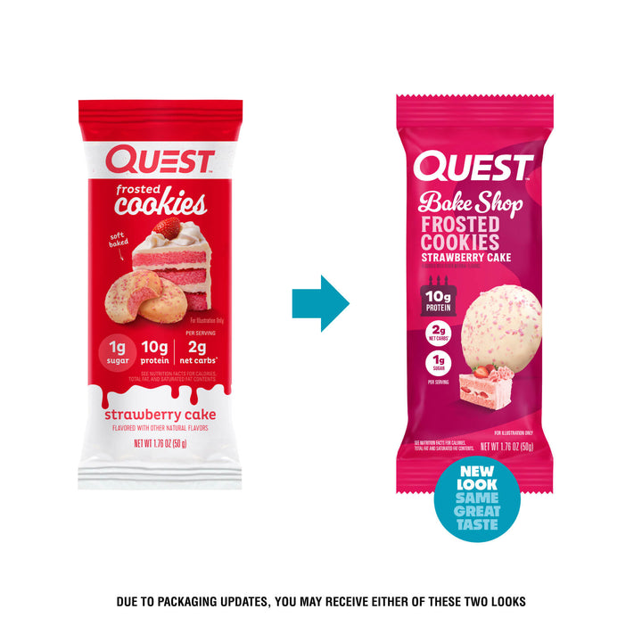 Strawberry Cake Frosted Cookies Twin Pack Old packaging VS New packaging