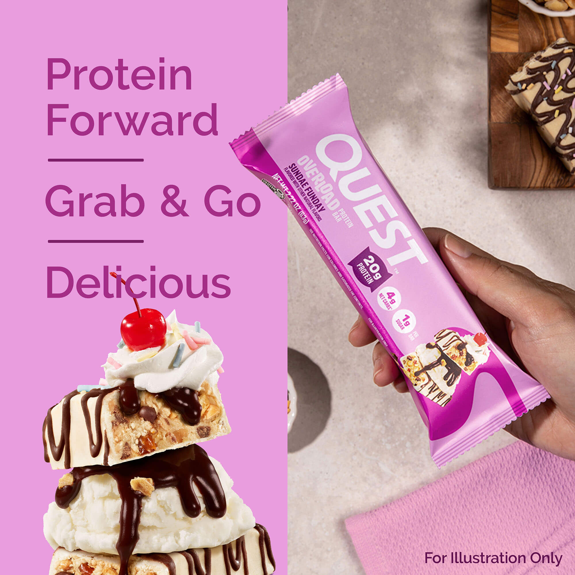 Sundae Funday Overload Protein Bar | High Protein, Ice Cream