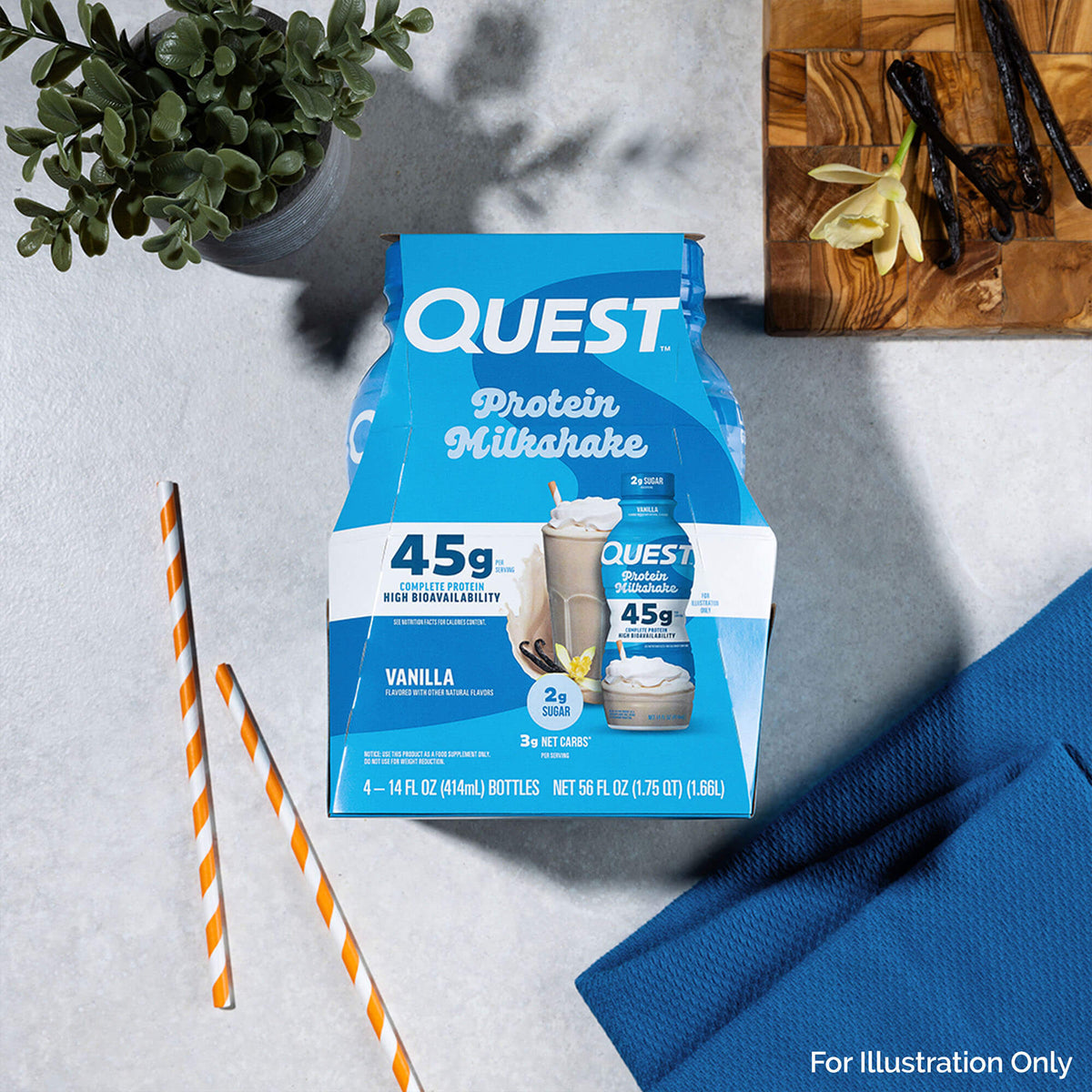 Quest Milkshake Vanilla 45g Protein Milkshake | Ultra-Filtered, High Protein RTD ...