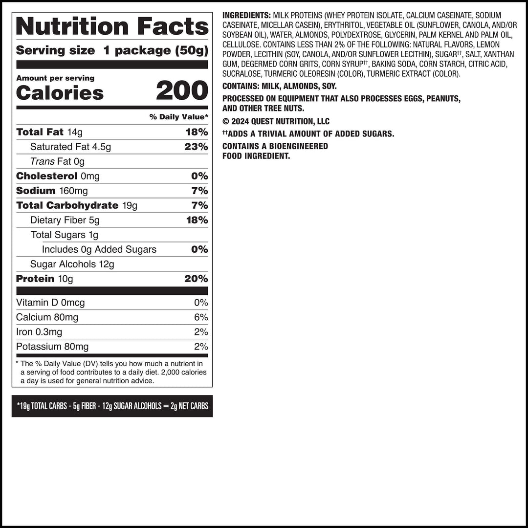 Lemon Cake Frosted Cookies Twin Pack Nutrition Facts Panel