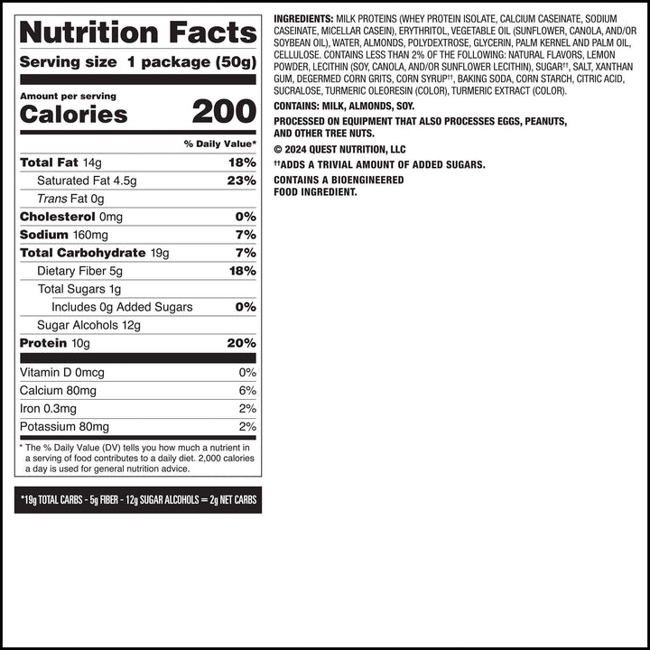 Lemon Cake Frosted Cookies Twin Pack Nutrition Facts Panel