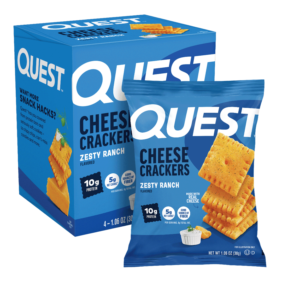 Quest Cheese Crackers packaging 