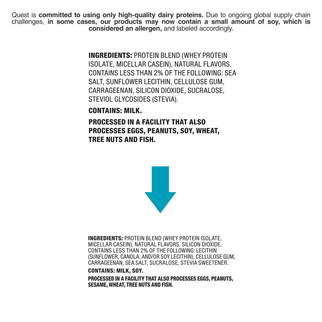 Quest Vanilla Milkshake Protein Powder ingredients