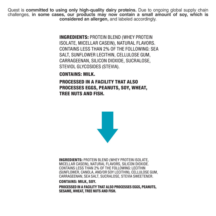 Quest Vanilla Milkshake Protein Powder ingredients