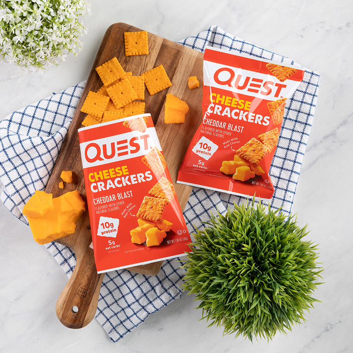Cheese Crackers Cheddar Blast on table with decorations
