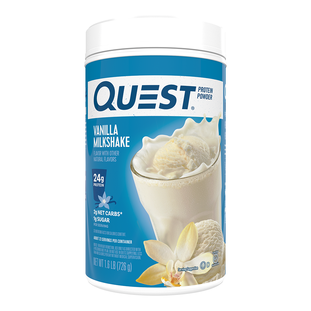 A 1.6lb Quest Vanilla Milkshake Protein Powder